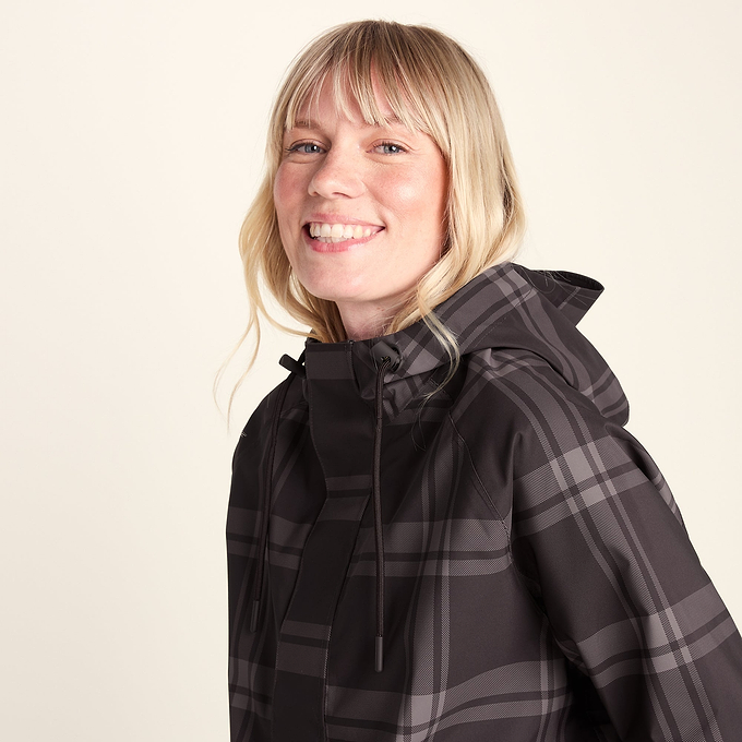 Ortega Womens Checked Waterproof Coat - Chocolate Brown
