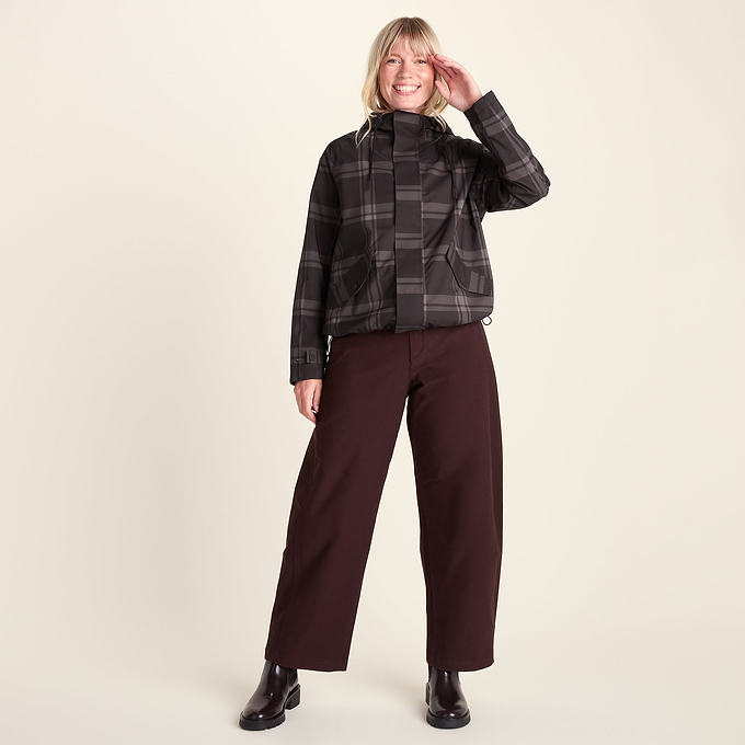 Ortega Womens Checked Waterproof Coat - Chocolate Brown
