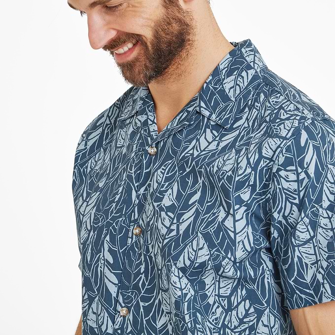 Otto Mens Short Sleeve Shirt - Night Sea Print