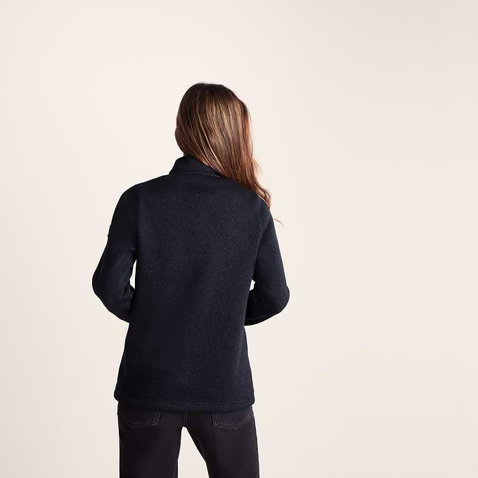 Pearson Womens Knitlook Quarter Zip Fleece - Dark Indigo Marl