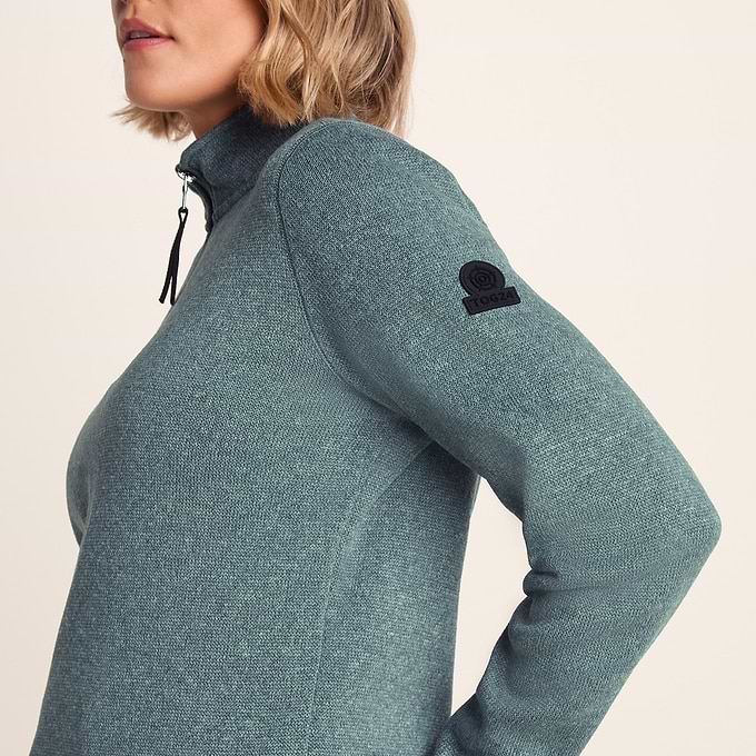 Pearson Womens Knitlook Quarter Zip Fleece - Mist Grey Marl