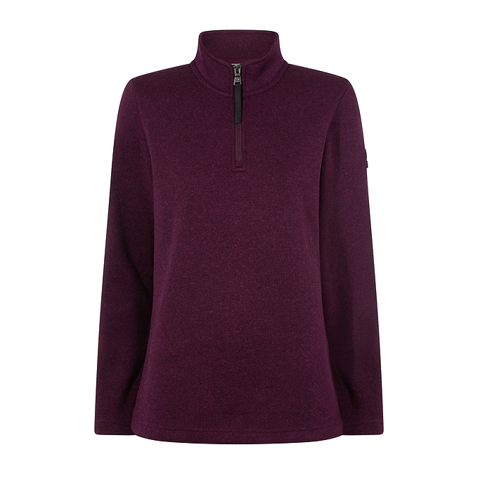 Pearson Womens Knitlook Fleece Zipneck - Huckleberry Melange