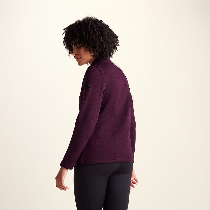 Pearson Womens Knitlook Fleece Zipneck - Huckleberry Melange