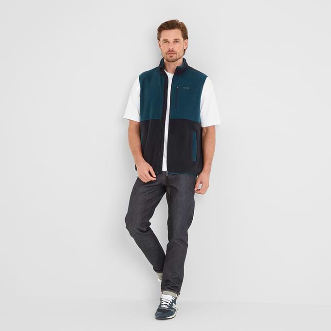 Pensford Mens Microfleece Gilet - Dark Indigo/Petrol Green