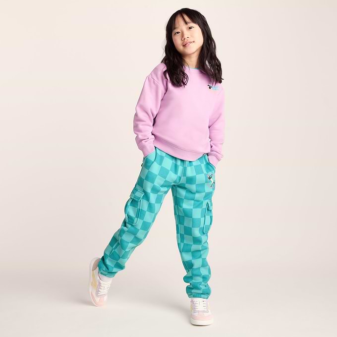 Polypay Polypay Kids Shaun the Sheep Sweat Pant - Spearmint/Bubblegum Checkerb ...