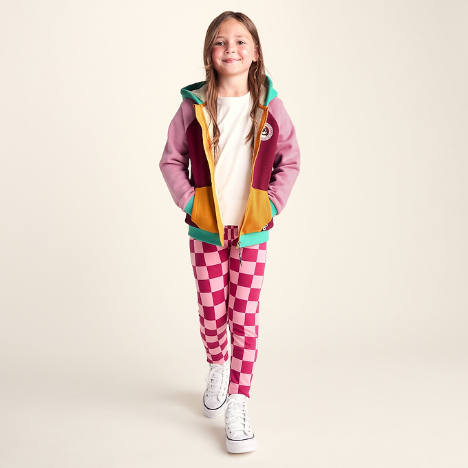Portland Shaun the Sheep Kids Supersoft Sherpa Lined Hoodie - Candy Floss/Beetroot Red