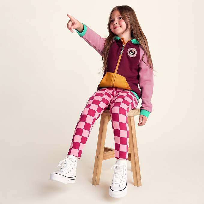 Portland Shaun the Sheep Kids Supersoft Sherpa Lined Hoodie - Candy Floss/Beetroot Red