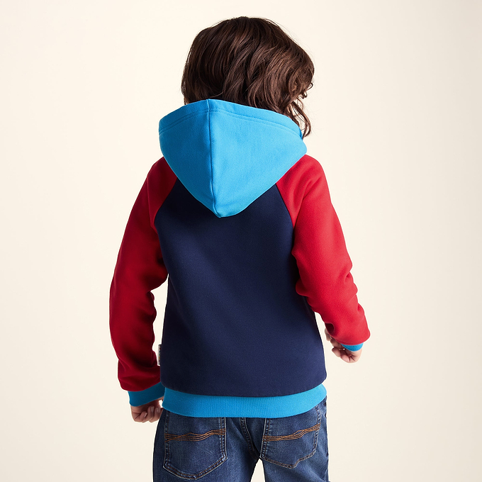 Portland Shaun the Sheep Kids Supersoft Sherpa Lined Hoodie - Night Blue/Racing Red