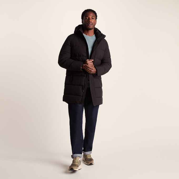 Preece Mens Long Shower Resistant Insulated Jacket - Black