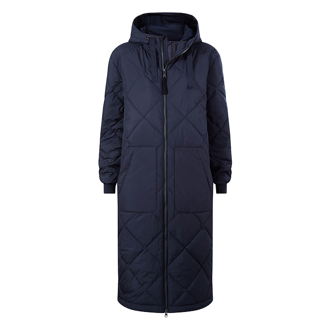 Rainey Womens Longline Lightweight Insulated Quilted Coat - Deepest Blue