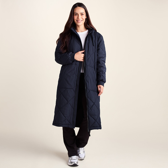 Rainey Womens Longline Lightweight Insulated Quilted Coat - Deepest Blue