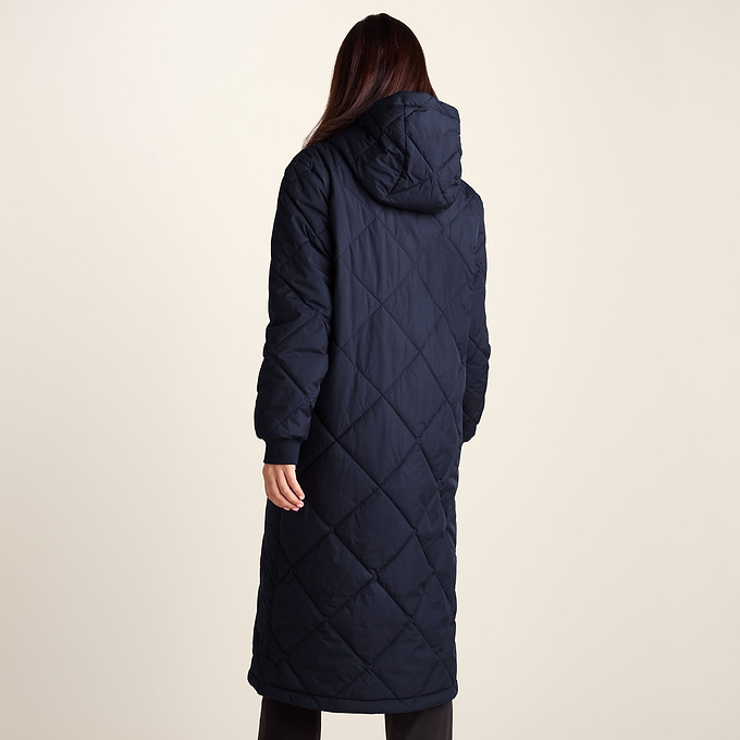 Rainey Womens Longline Lightweight Insulated Quilted Coat - Deepest Blue