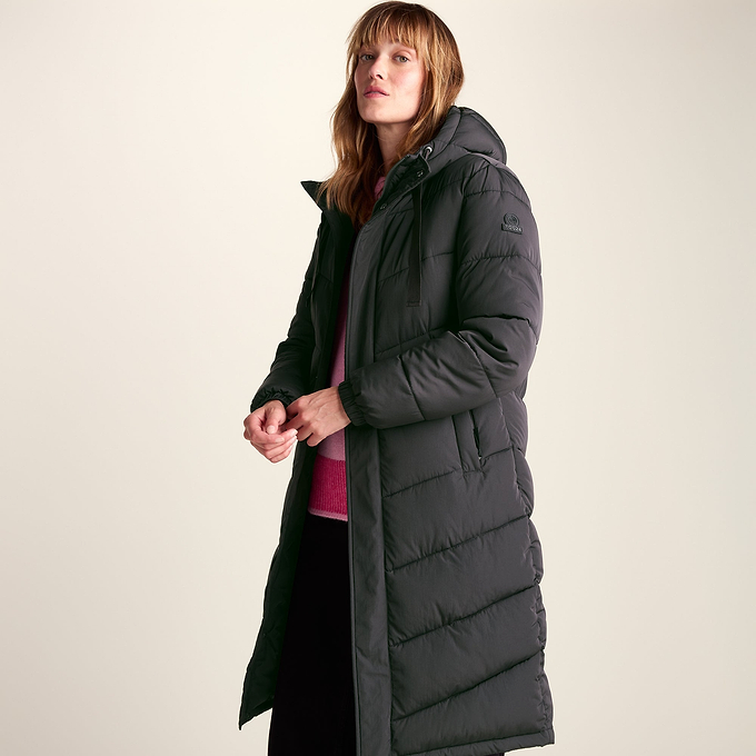 Raleigh Womens Long Insulated Jacket - Washed Black