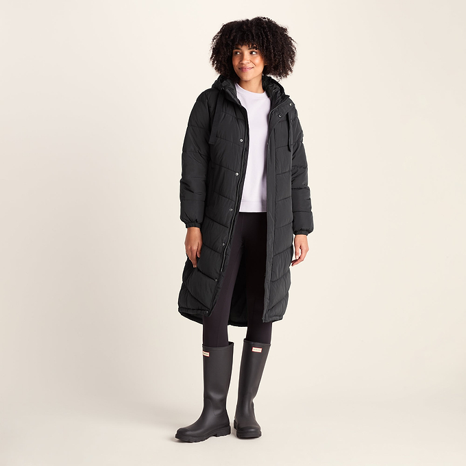 Raleigh Womens Long Insulated Jacket - Washed Black