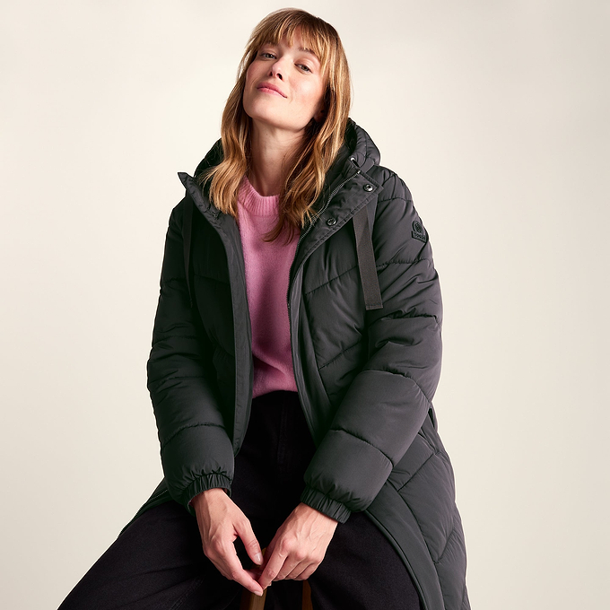 Raleigh Womens Long Insulated Jacket - Washed Black
