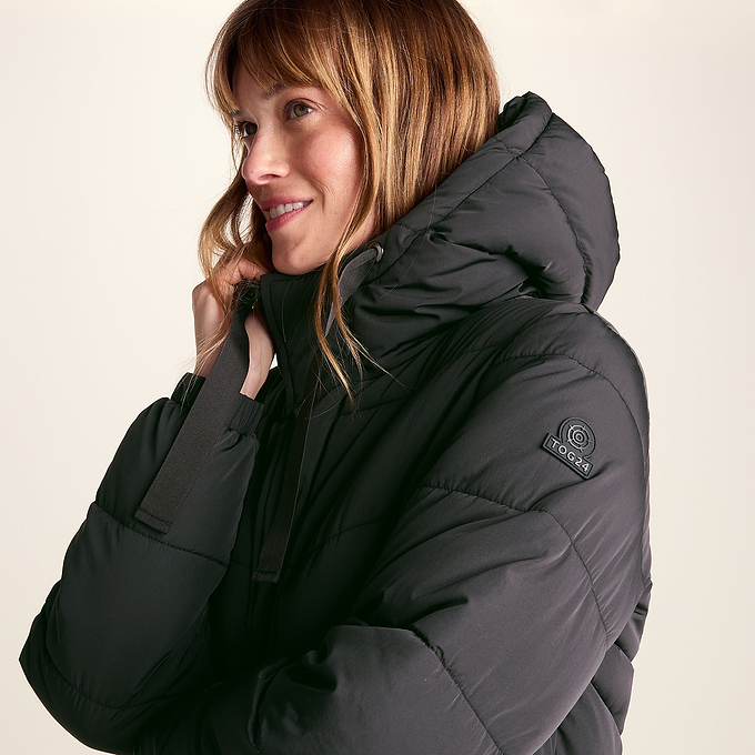 Raleigh Womens Long Insulated Jacket - Washed Black