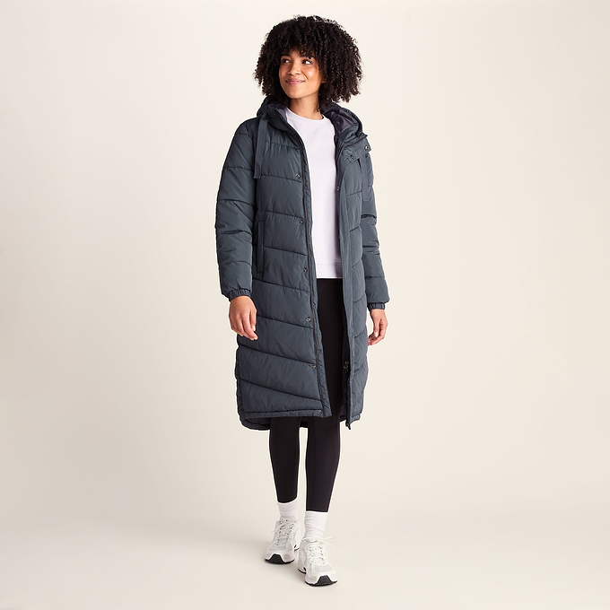Raleigh Womens Long Insulated Jacket - Washed Blue