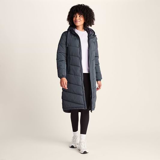 Raleigh Womens Long Insulated Jacket - Washed Blue