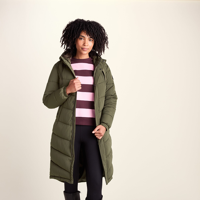 Raleigh Womens Long Insulated Jacket - Khaki