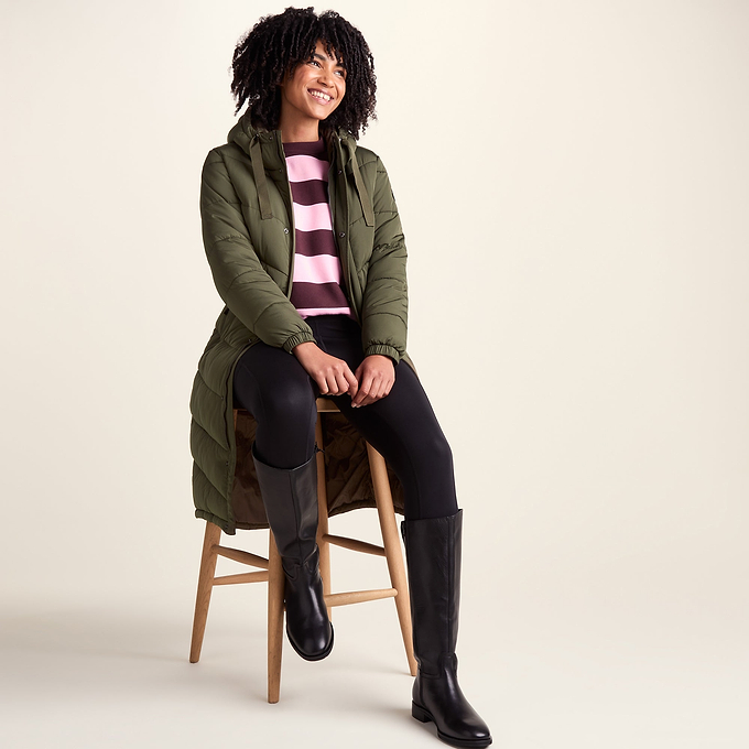 Raleigh Womens Long Insulated Jacket - Khaki