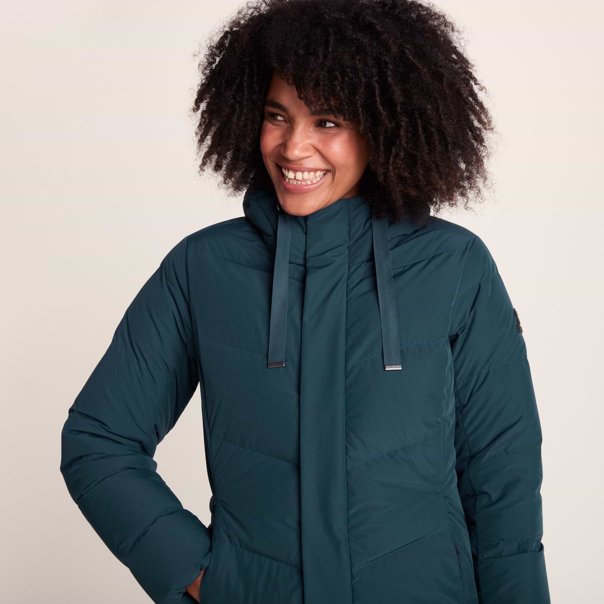 Raleigh Luxe Womens Long Shower Resistant Down Insulated Jacket