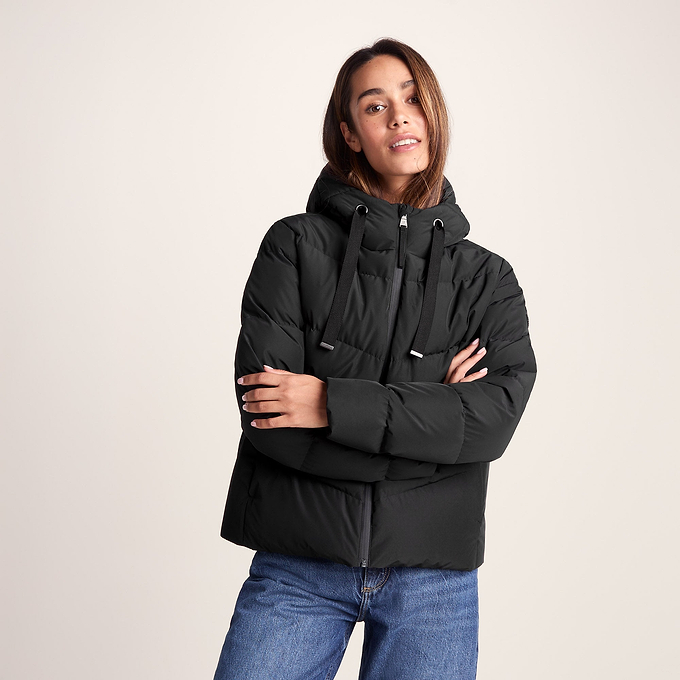 Raleigh Luxe Womens Shower Resistant Down Insulated Jacket - Black