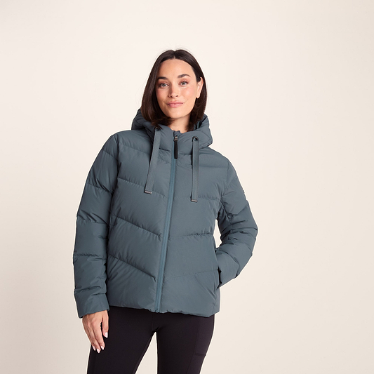 Raleigh Luxe Womens Shower Resistant Down Insulated Jacket - Graphite