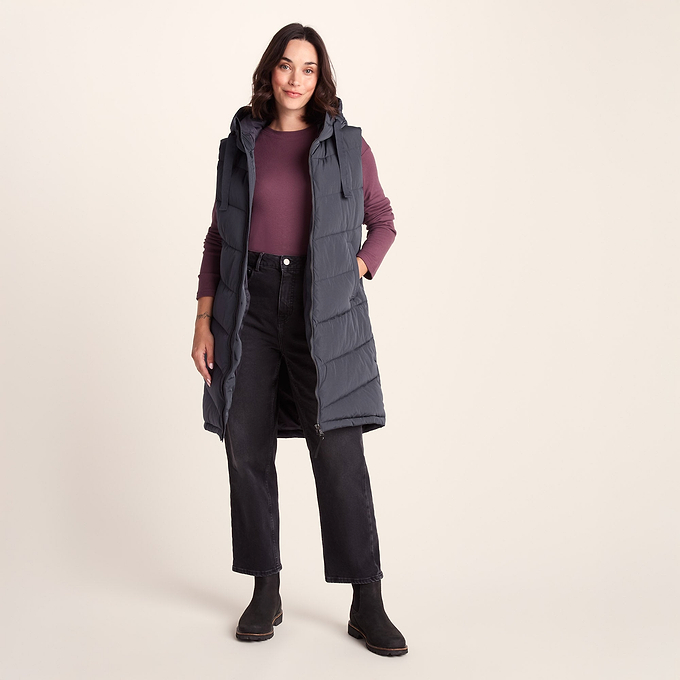Ranskill Womens Long Insulated Gilet - Washed Blue
