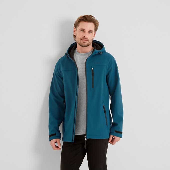 Retner Mens Waterproof Softshell Hooded Jacket - Marine Blue