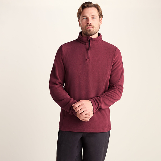 Revive Mens Quarter Zip Fleece - Garnet Red