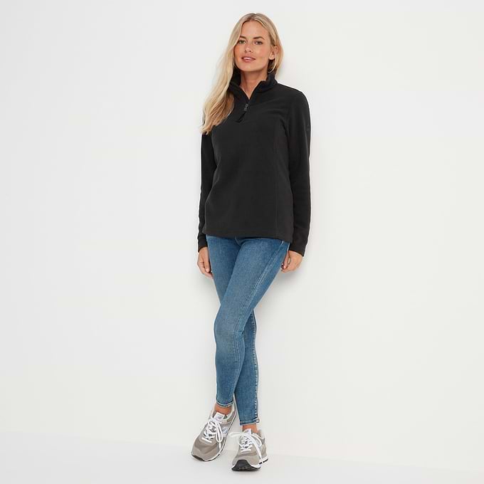 Revive Womens Quarter Zip Fleece - Black