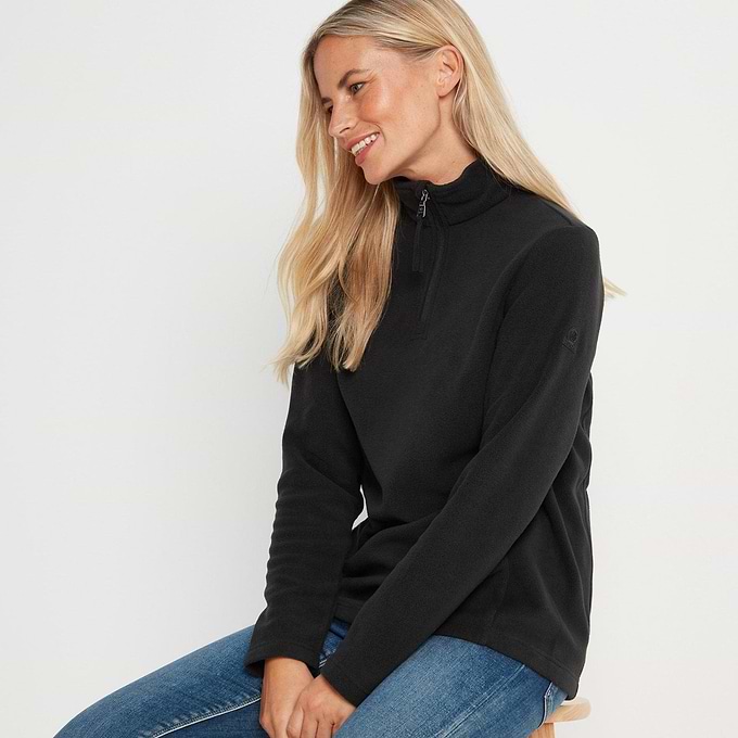 Revive Womens Quarter Zip Fleece - Black