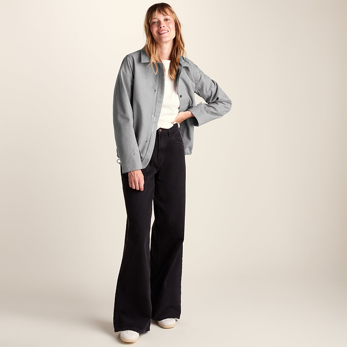 Robyn Womens Waterproof Short Trench Coat - Mid Grey Melange