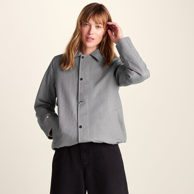 Robyn Womens Waterproof Short Trench Coat - Mid Grey Melange