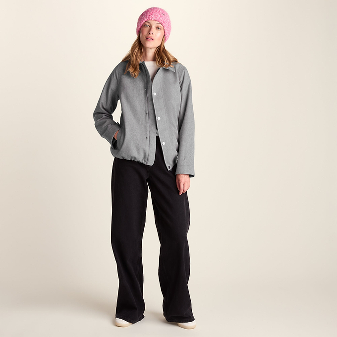 Robyn Womens Waterproof Short Trench Coat - Mid Grey Melange