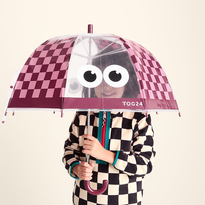 Romney Kids Shaun the Sheep Umbrella - Beetroot/Candy Floss Checkerboard