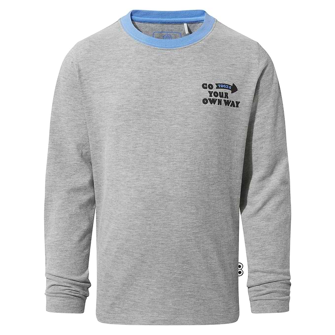 Ryeland Kids Shaun the Sheep T-Shirt LS - Dark Grey Marl