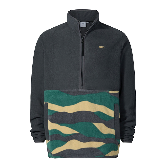 Ryle Mens Relaxed Fit Microfleece Zip Neck - Deep Slate