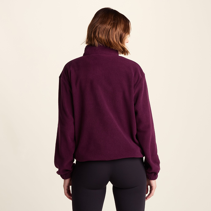 Sachs Womens Midweight Half Zip Fleece Pullover - Aubergine