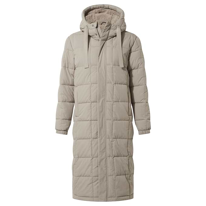 Saga Womens Long Shower Resistant Insulated Jacket - Dark Taupe