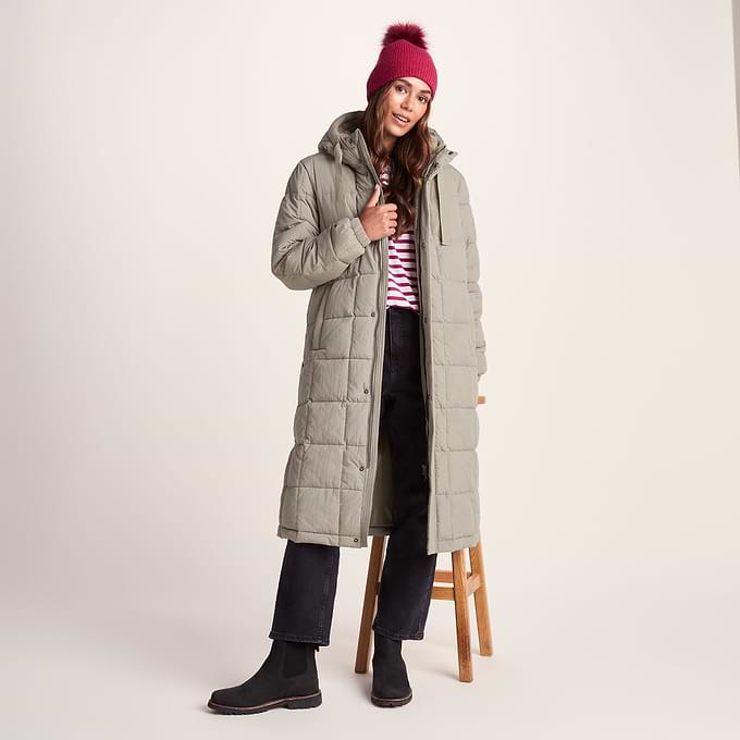 Saga Womens Long Shower Resistant Insulated Jacket - Dark Taupe