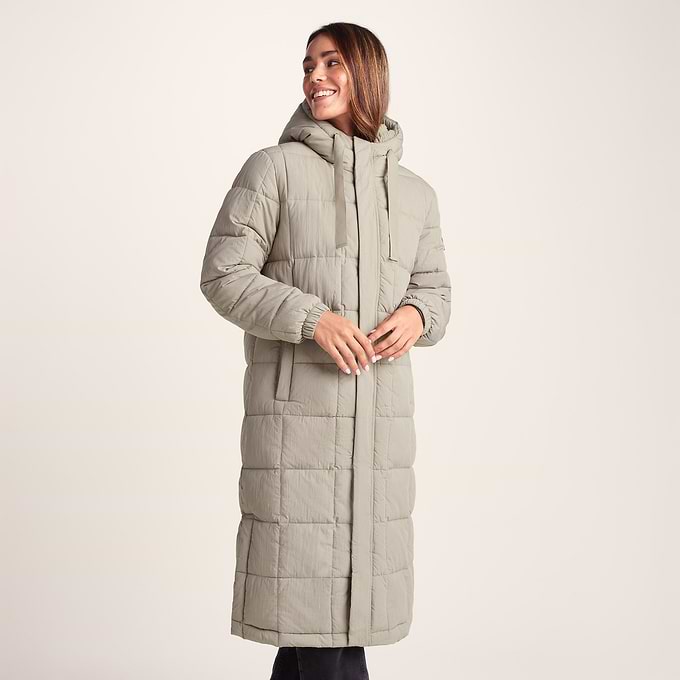 Saga Womens Long Shower Resistant Insulated Jacket - Dark Taupe
