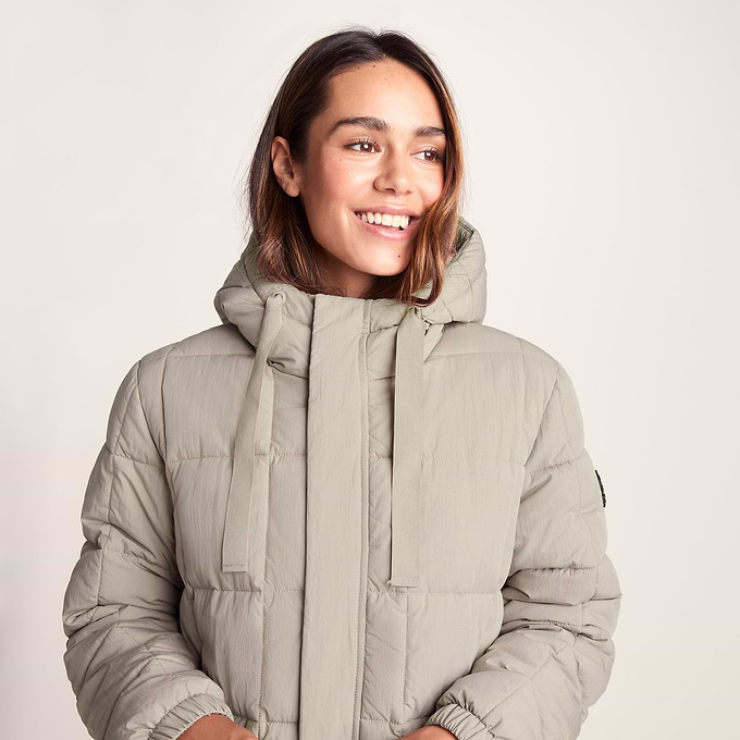 Saga Womens Long Shower Resistant Insulated Jacket - Dark Taupe