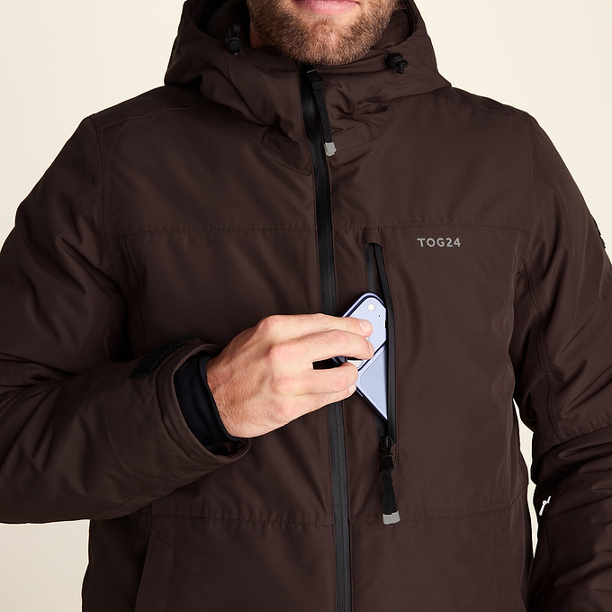 Samoens Mens Waterproof Ski Jacket - Chocolate Brown