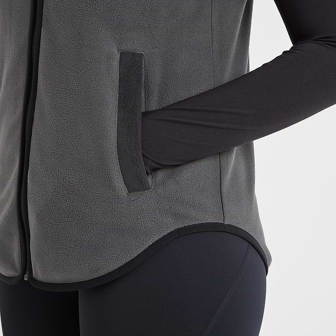 Sarel Womens Colour Block Fleece Gilet - Washed Black/Black