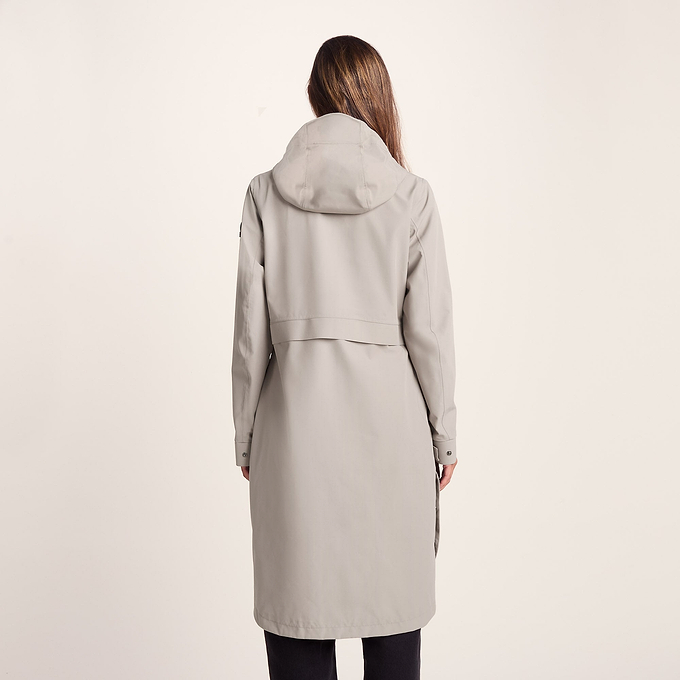 Saunter Womens Long Waterproof Jacket - Dark Taupe
