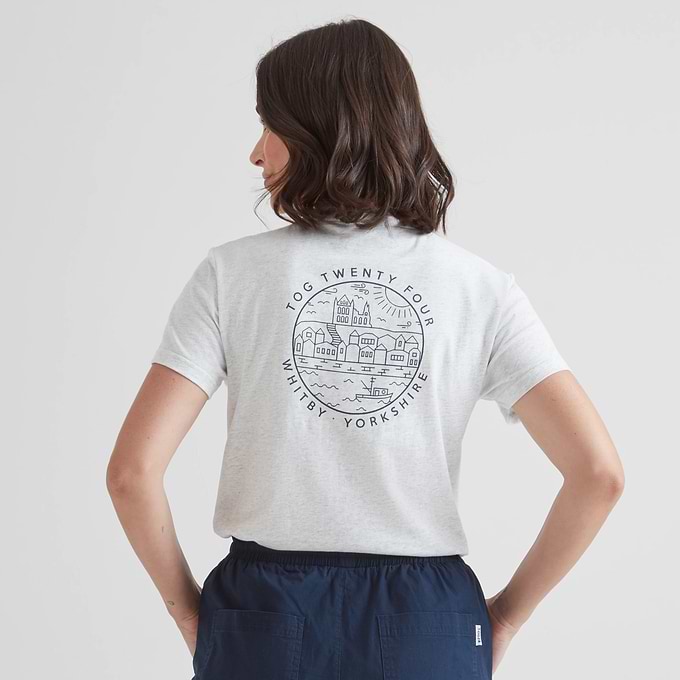 Seaside Womens 100% Cotton T-Shirt - Ice Grey Marl