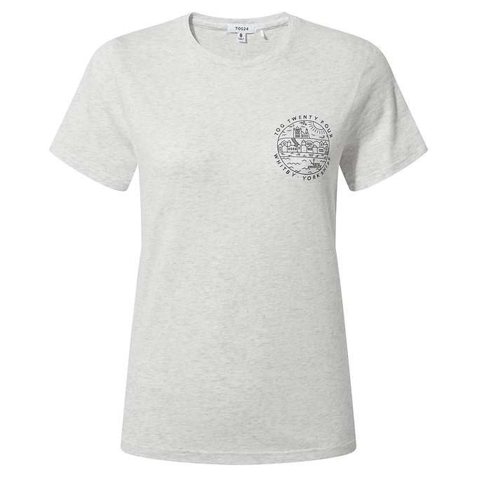 Seaside Womens 100% Cotton T-Shirt - Ice Grey Marl