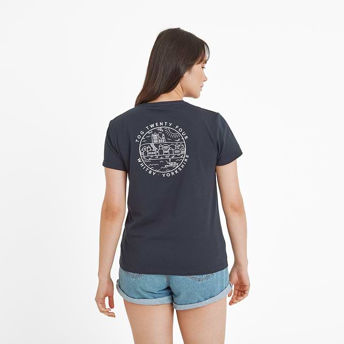 Seaside Womens 100% Cotton T-Shirt - Dark Indigo