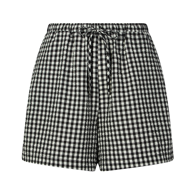 Sienna Womens Gingham Check Shorts - Black Check